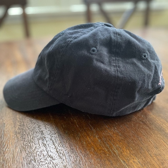 Vineyard Vines Classic Logo Pink Whale Baseball Hat Navy Strapback Dad Golf Cap - Picture 4 of 7